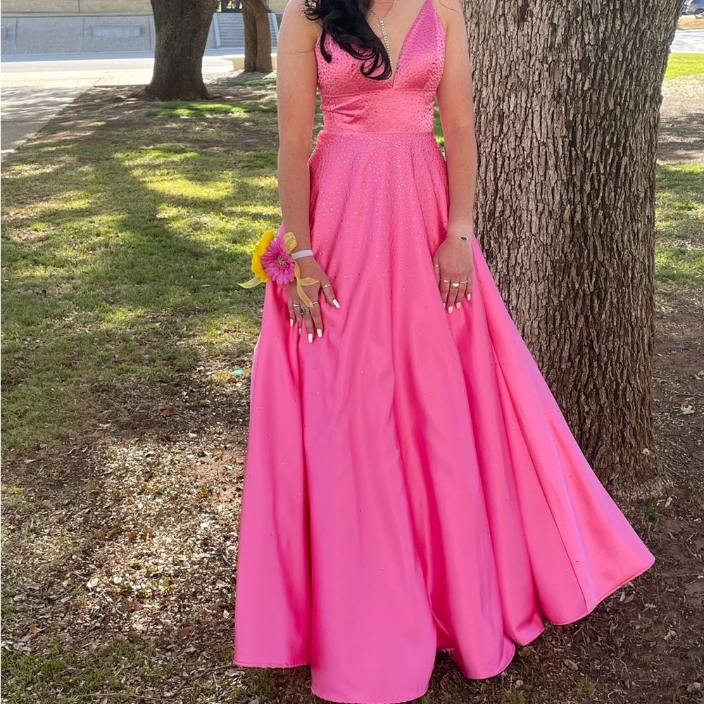 Pink Prom dress.